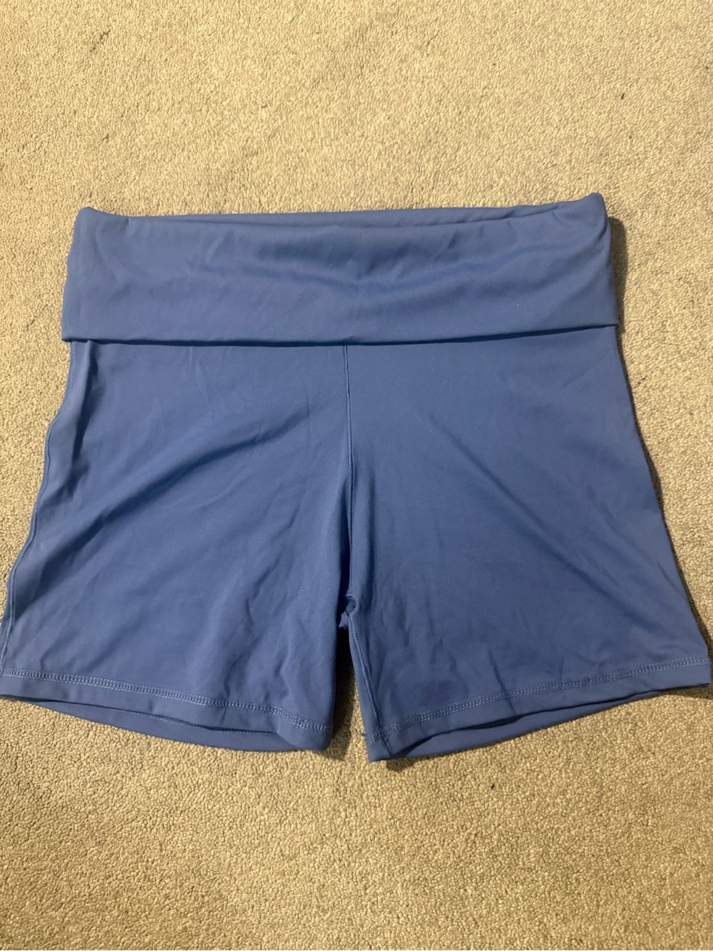 Aeropostale Blue Fold-Over Waist Bike Shorts